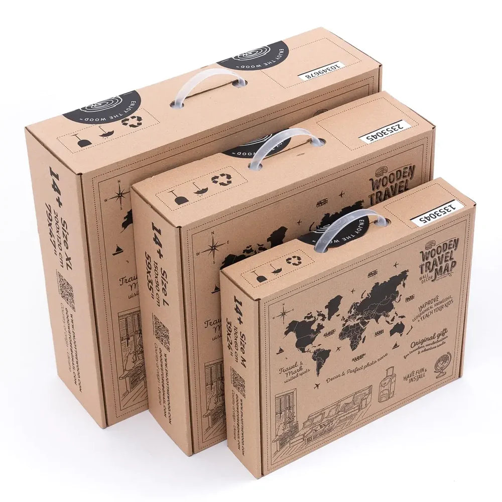 3D Wooden World Map マルチカラー 木製世界地図【南極大陸なし】【約1週間で納品】【セール品は在庫なくなり次第終了】