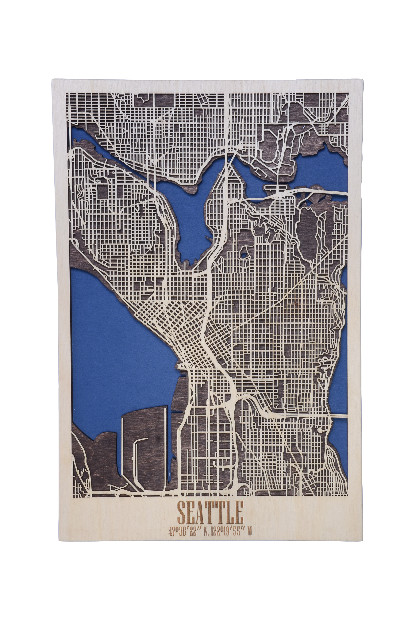 3D Wood City Map インテリア用木製都市マップ 【約1週間で出荷】