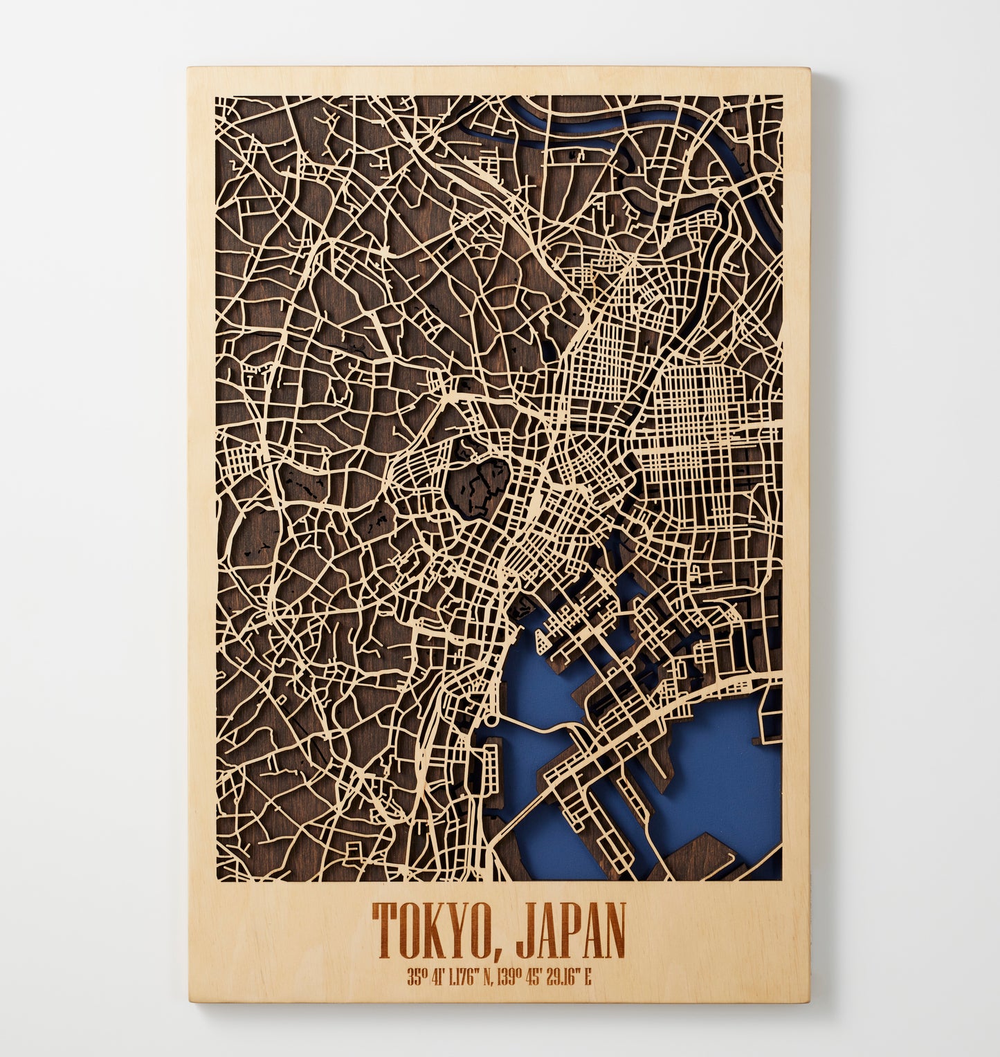 3D Wood City Map インテリア用木製都市マップ 【約1週間で出荷】