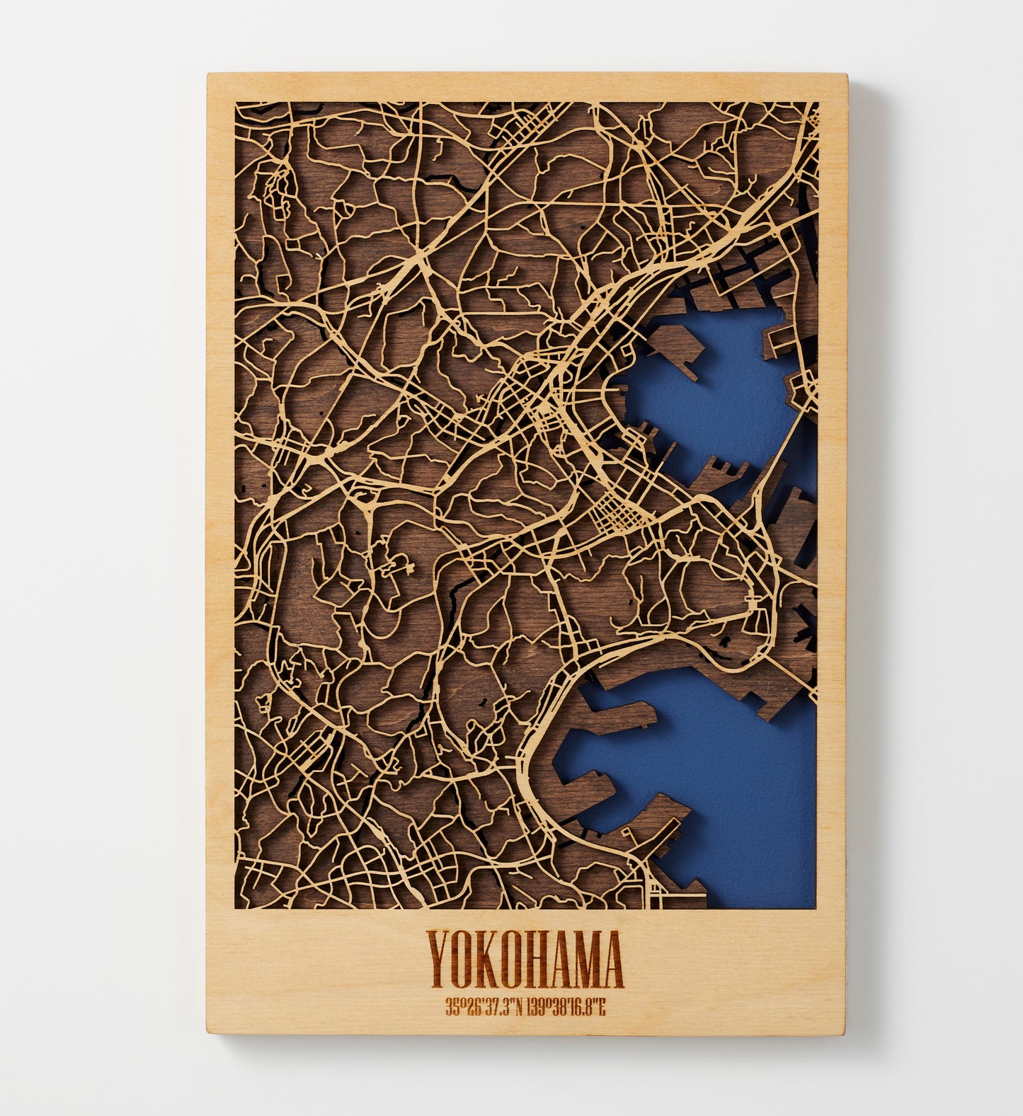 3D Wood City Map インテリア用木製都市マップ 【約1週間で出荷】