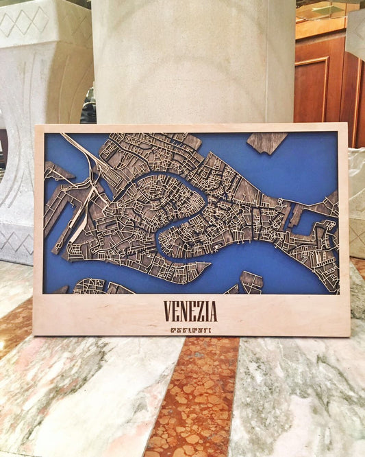 3D Wood City Map インテリア用木製都市マップ 【約1週間で出荷】