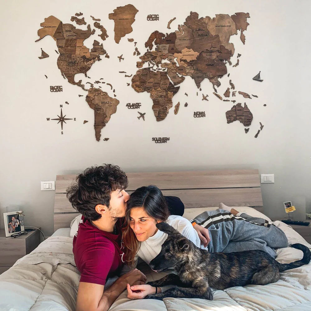 (最終値下げ)木製世界地図 壁掛け木製世界地図 | 68travel