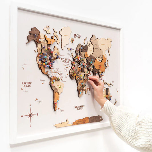 【シゲオ】3D Wood World Map 世界地図 シゲオ様専用】3D Wood World Map 世界地図