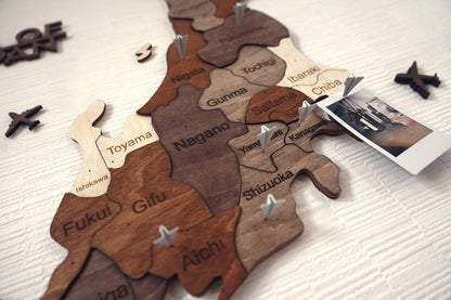 3D Wooded Japan Map 木製日本地図 [受注生産品：約2か月で出荷]