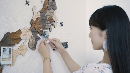 3D Wooded Japan Map 木製日本地図 [受注生産品：約2か月で出荷]