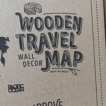 3D Wooden World Map オークカラー 木製世界地図 [受注生産品：約2か月で出荷]