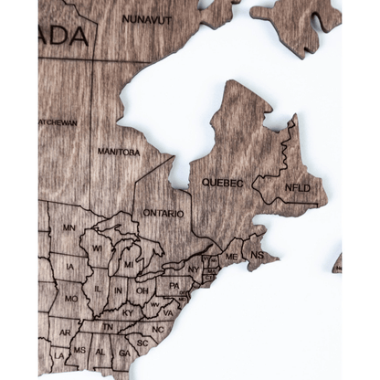 2D Wooden World Map ダークウォルナットカラー 木製世界地図 【南極大陸なし】【約1週間で出荷】【セール品は在庫限りで販売終了予定】