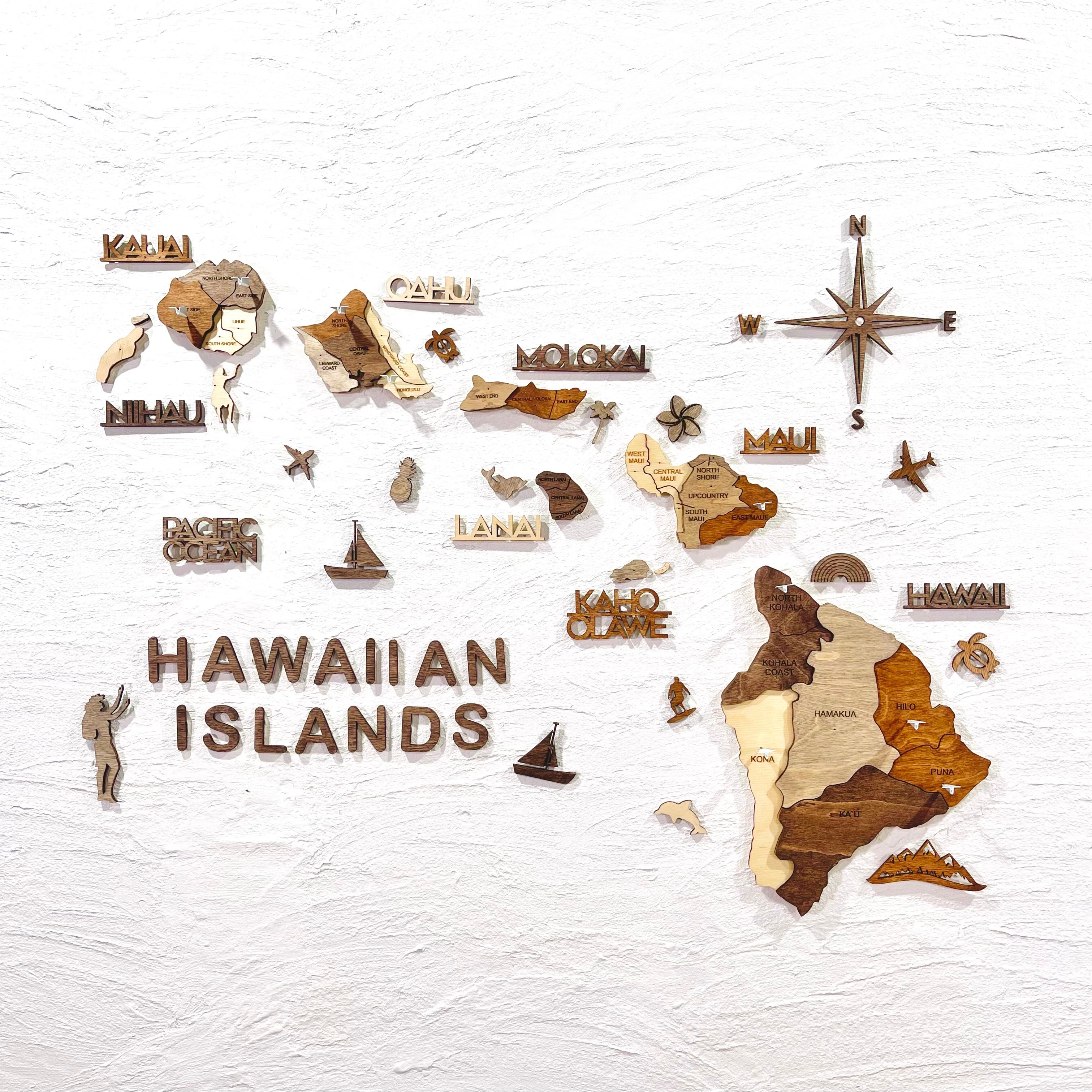 【損しない事前申込み】3D木製ハワイ諸島地図（3D Wood Hawaiian Island Map）をなんとか作ってお届けしたい！（9月1 –  Enjoy The Wood 日本公式サイト (壁掛け木製世界地図 通販)