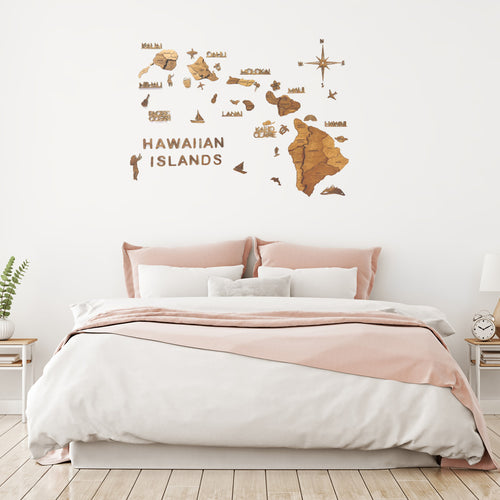 3D Wood Hawaiian Islands Map壁掛け木製ハワイ諸島地図 Hawaiian Islands 3D Wood Map – Tahoe Wood Maps
