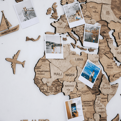 3D Wood World Map テラカラー 木製世界地図 【南極大陸なし】【約1週間で納品】【セール品は在庫なくなり次第終了】