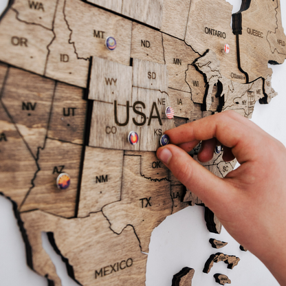 3D Wood World Map テラカラー 木製世界地図 【南極大陸なし】【約1週間で納品】【セール品は在庫なくなり次第終了】