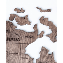 画像をギャラリービューアに読み込む, 2D Wood World Map ウォールナットカラー 壁掛け木製世界地図【翌日発送】
