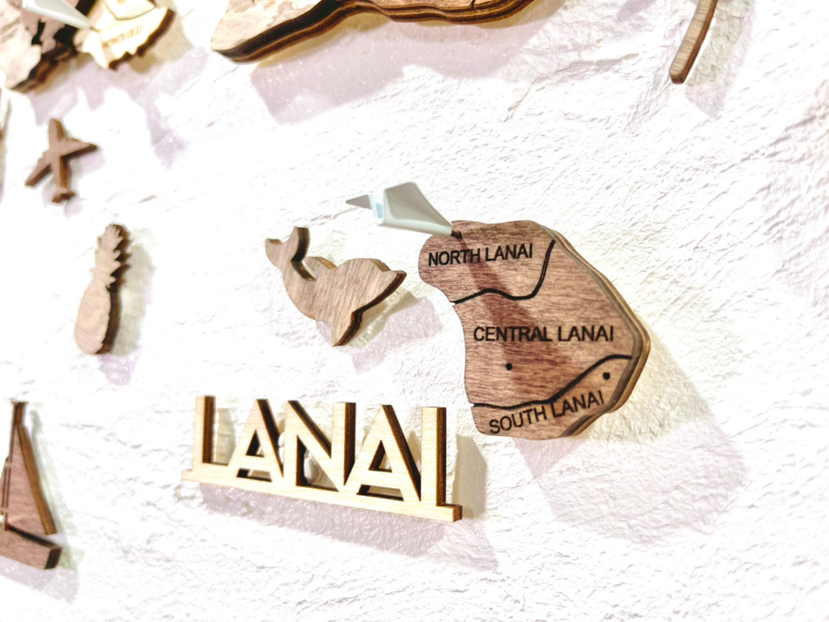 3D Wooden Hawaiian Islands Map 木製ハワイ諸島地図 [在庫限りで販売終了予定] [約1週間で出荷]