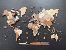 画像をギャラリービューアに読み込む, 3D Wood World Map Sサイズ ナチュラルウッドカラー 壁掛け木製世界地図（南極大陸付き）【翌日出荷】
