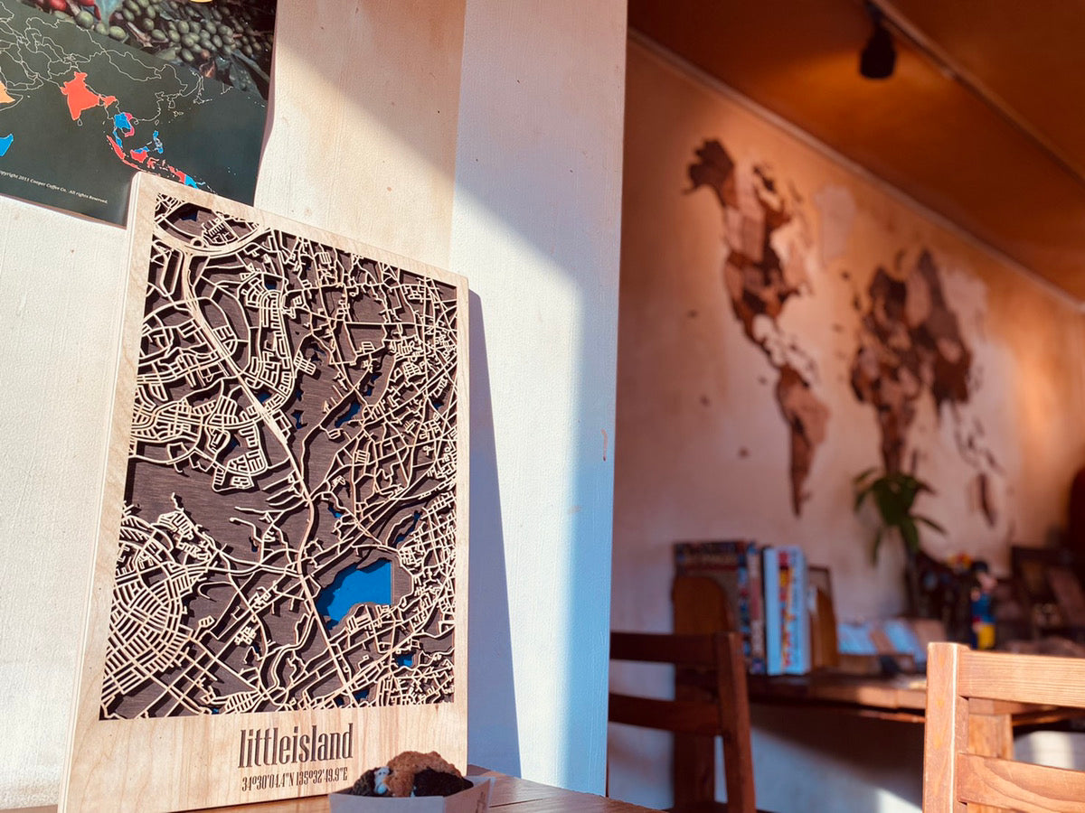 カスタムオーダー 木製都市マップ 3D Wood City Map【10月末頃お届け予定】