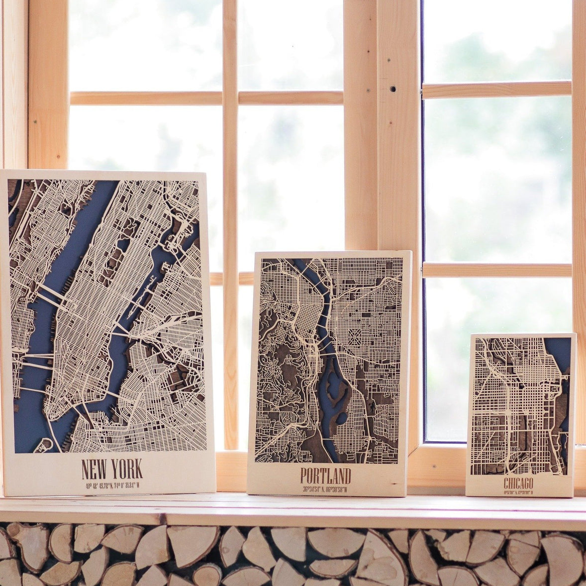 【選べる21都市】3D Wood City Map インテリア用木製都市マップ 【10月末頃お届け予定】