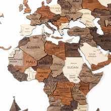 Load image into Gallery viewer, 3D Wood World Map ナチュラルウッドカラー 壁掛け木製世界地図
