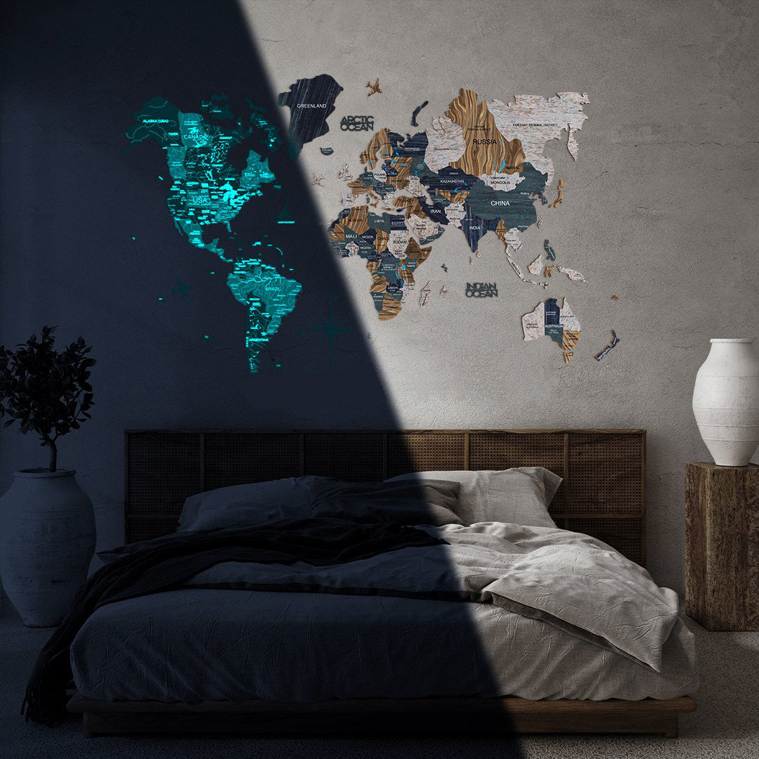 LUMINOUS & MAGNETIC WOOD WORLD MAPS – Enjoy The Wood 日本公式