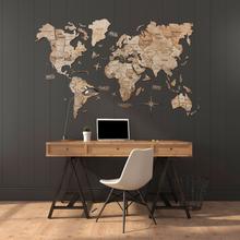 画像をギャラリービューアに読み込む, 3D Wood World Map テラカラー 壁掛け木製世界地図【翌日出荷】
