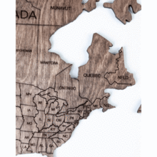 画像をギャラリービューアに読み込む, 2D Wood World Map ウォールナットカラー 壁掛け木製世界地図【送料無料＆翌日発送】
