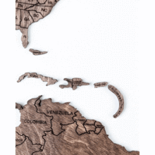 画像をギャラリービューアに読み込む, 2D Wood World Map ウォールナットカラー 壁掛け木製世界地図【送料無料＆翌日発送】
