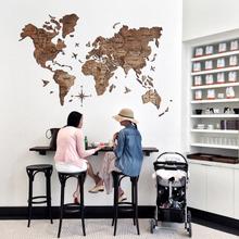 画像をギャラリービューアに読み込む, 3D Wood World Map ダークウォルナット 壁掛け木製世界地図【翌日出荷】

