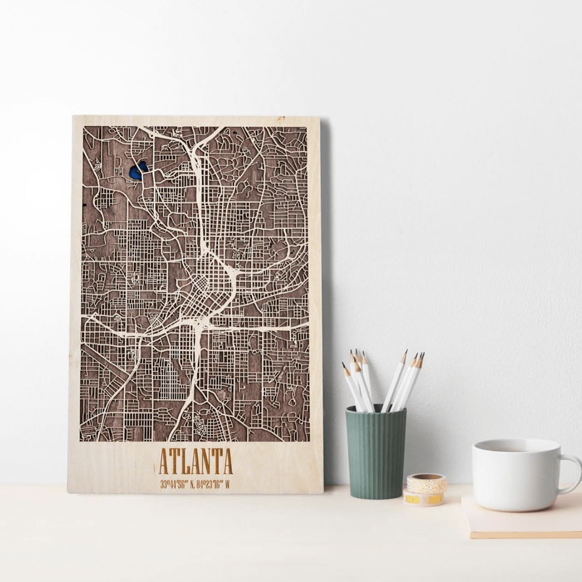 カスタムオーダー 木製都市マップ 3D Wood City Map【7月中旬頃お届け予定】