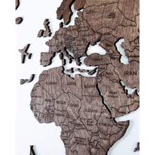 画像をギャラリービューアに読み込む, 2D Wood World Map ウォールナットカラー 壁掛け木製世界地図【送料無料＆翌日発送】
