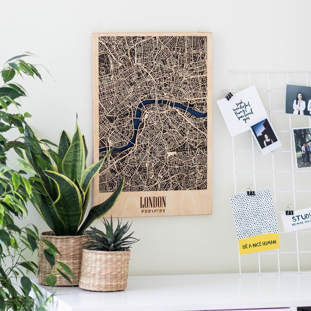 【選べる21都市】3D Wood City Map インテリア用木製都市マップ 【7月中旬頃お届け予定】